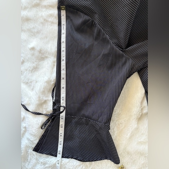 DCC Women’s Black Striped Collared Button Down Dress Shirt, 2X - Picture 8 of 10